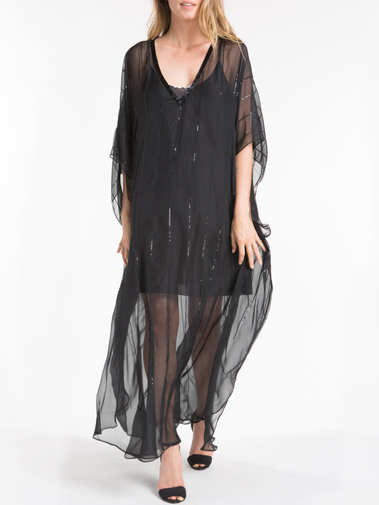 Bonnie Silk Caftan | Black