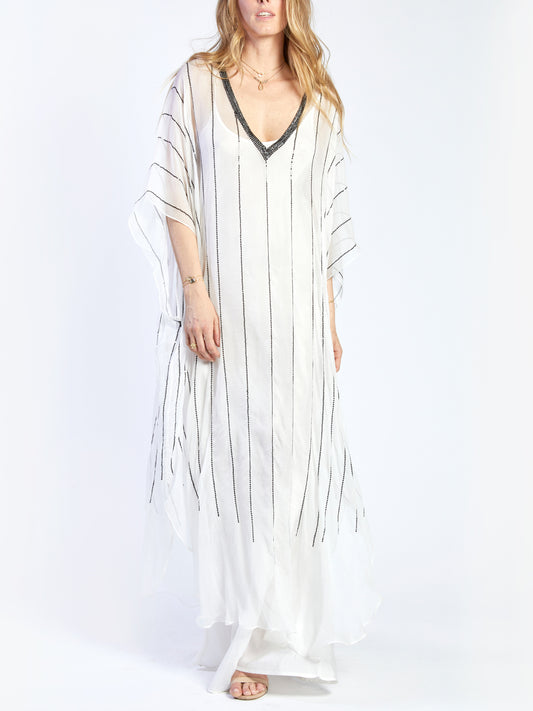 Bonnie Silk Caftan | White