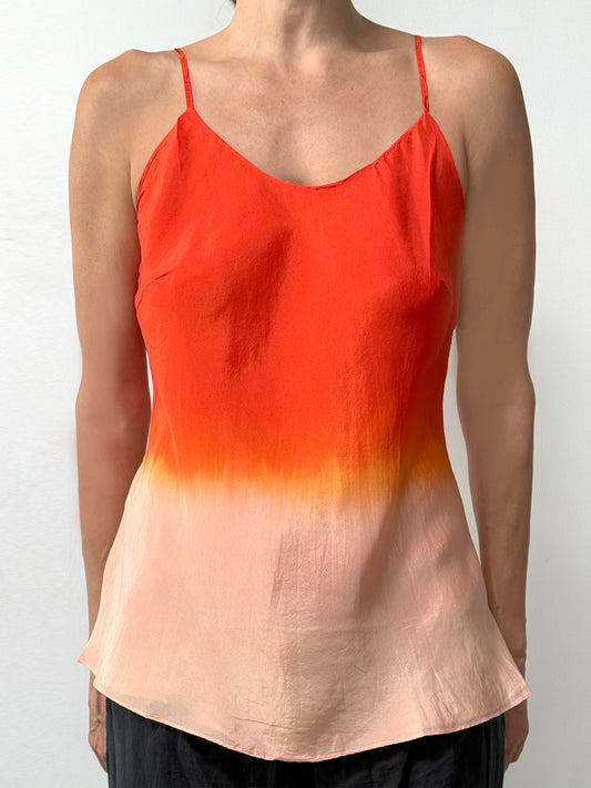 Double Layer Silk Cami | Coral/Peach