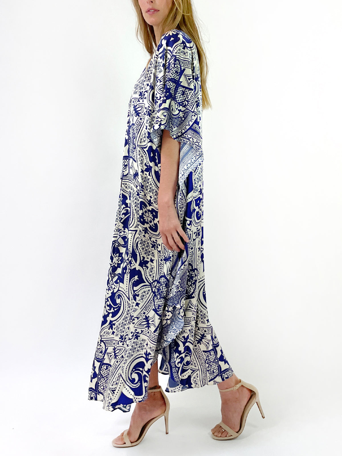 Mila Silk Caftan | Blue