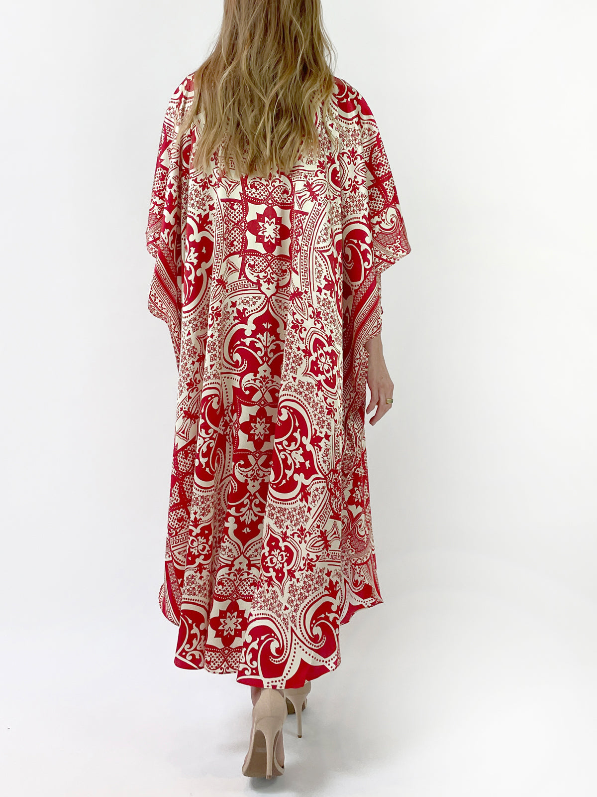 Mila Silk Caftan | Red