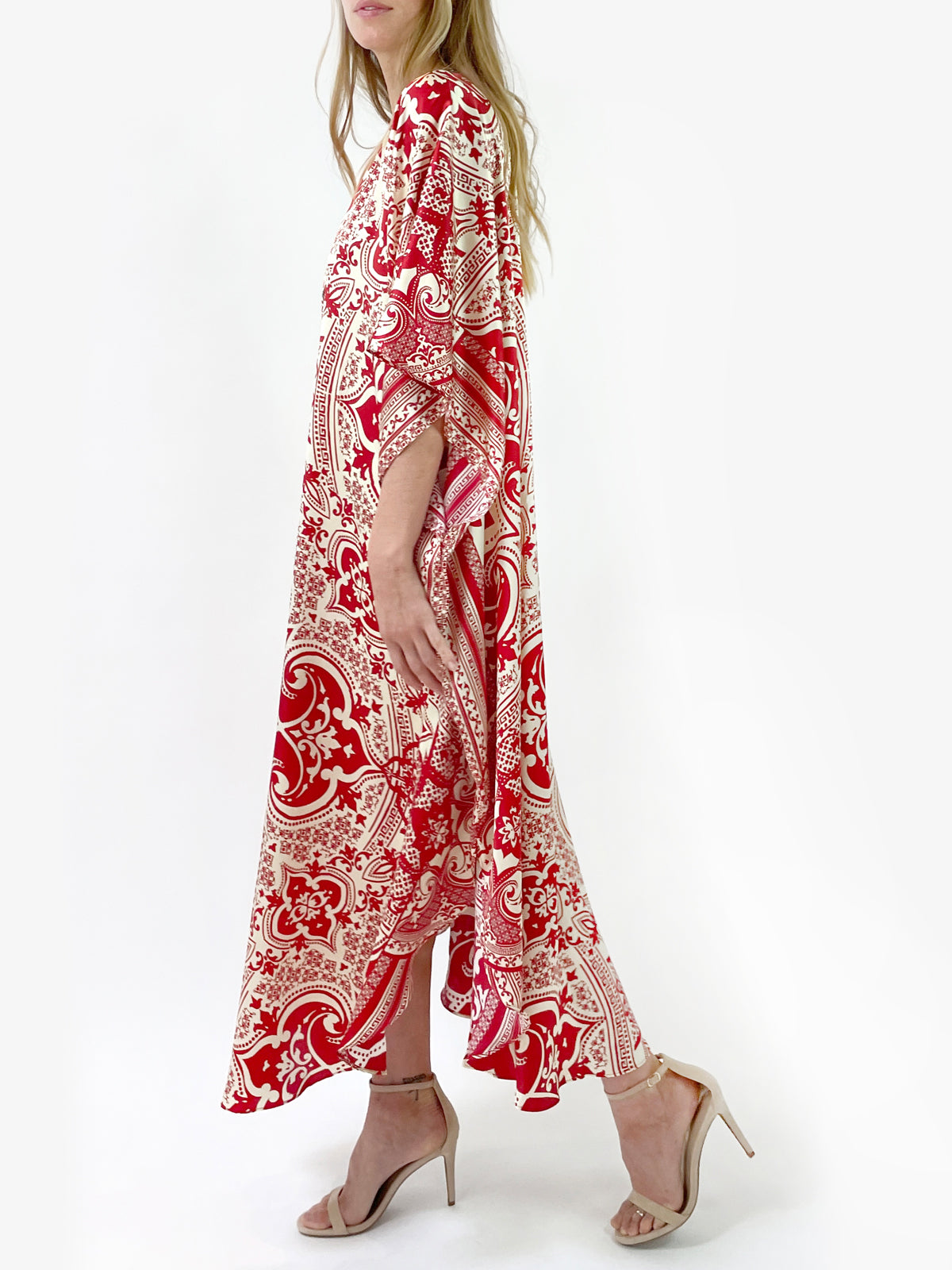 Mila Silk Caftan | Red