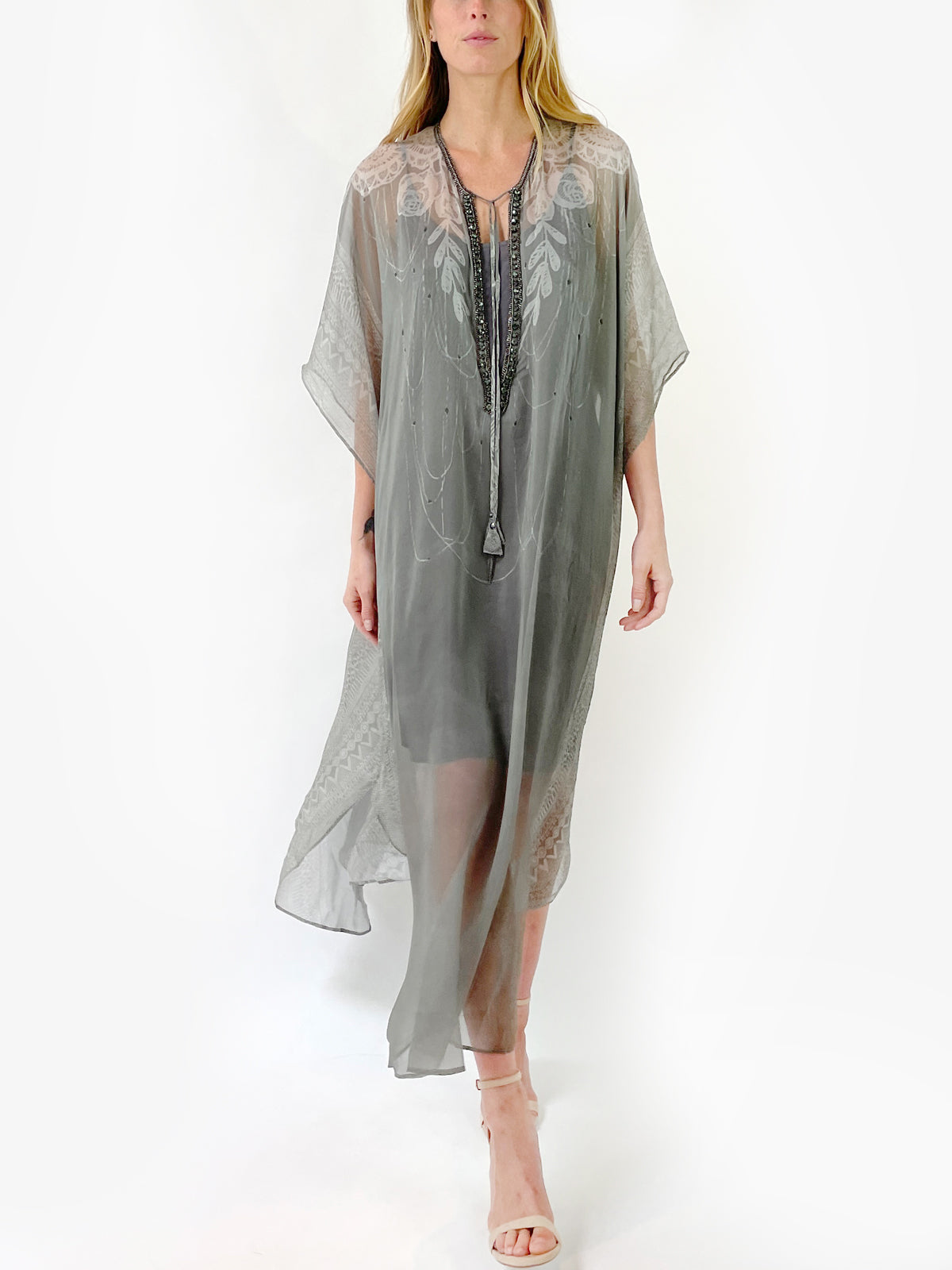 Penelope Silk Dress | Grey