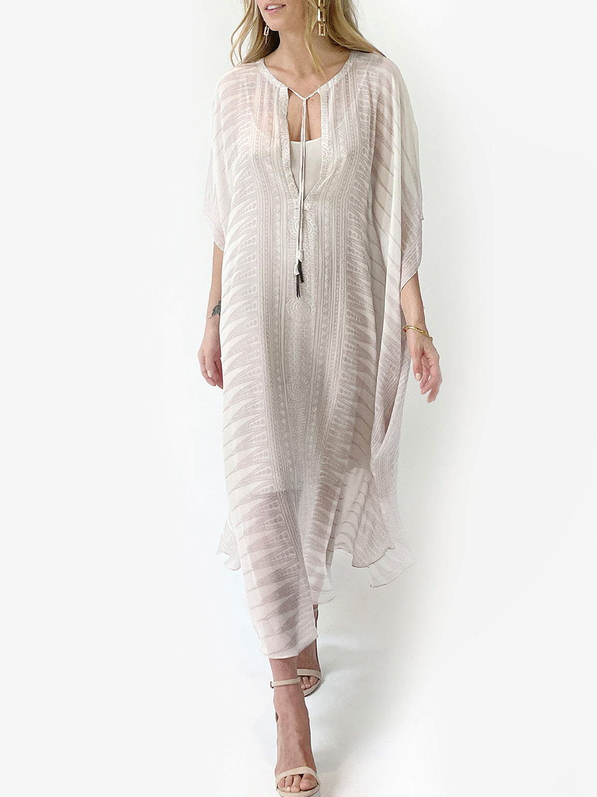 Kashvi Silk Caftan | Cream