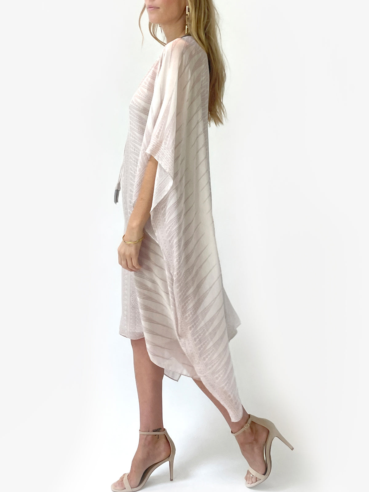 Kashvi Short Silk Caftan | Cream