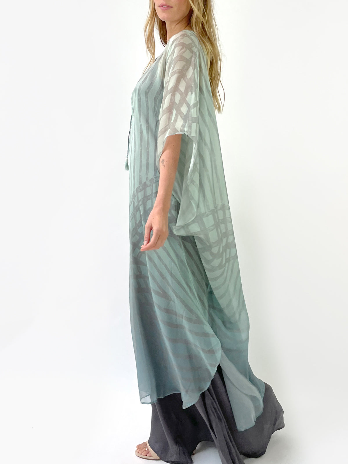 Luna Silk Caftan | Green