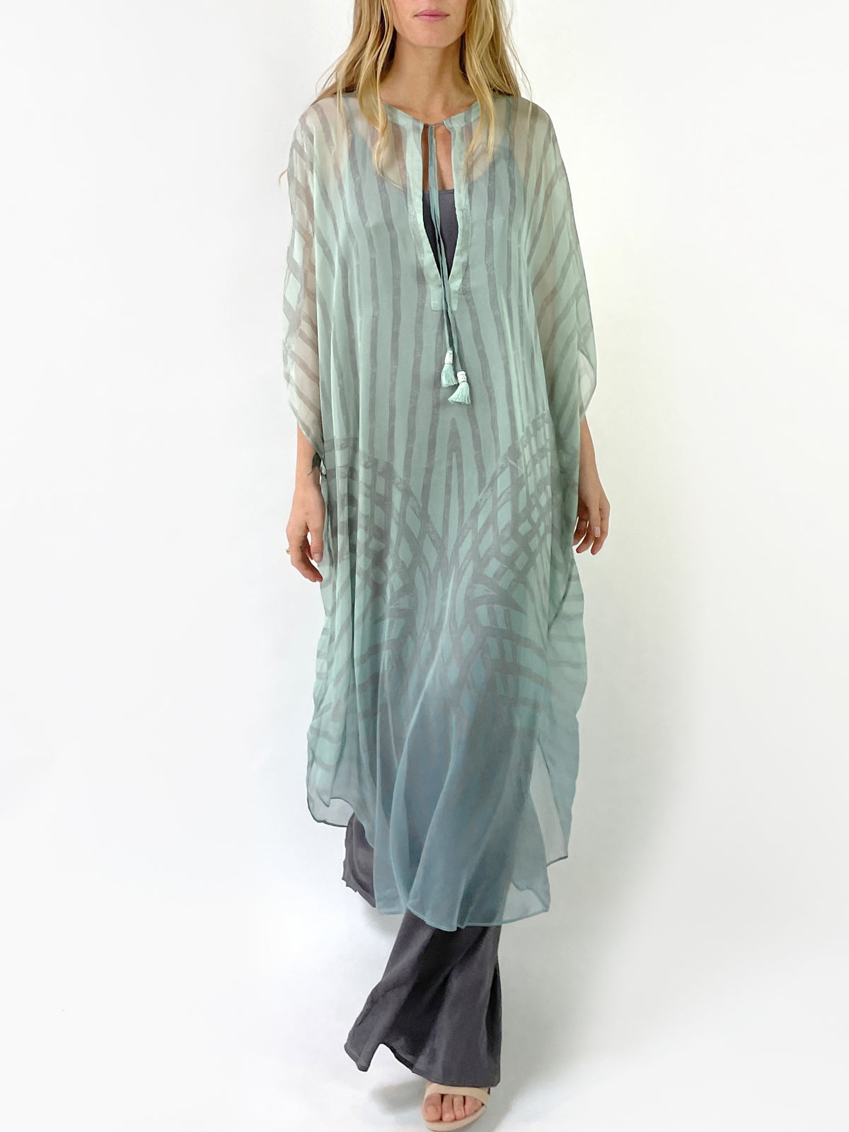 Luna Silk Caftan | Green