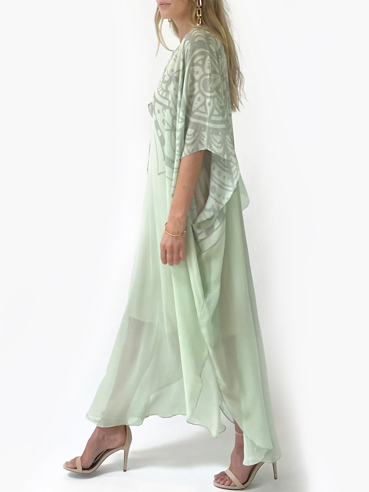 Mandala Silk Caftan  | Jade