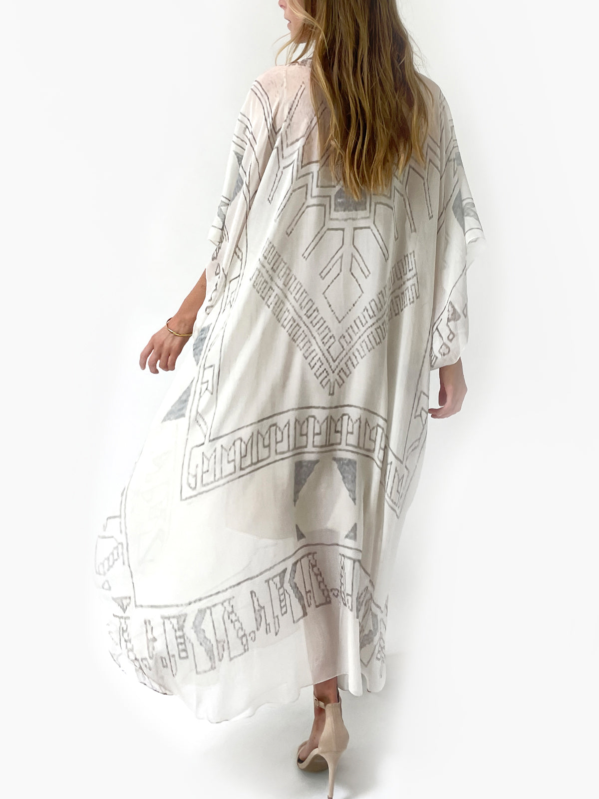 Marrakesh Silk Caftan | White