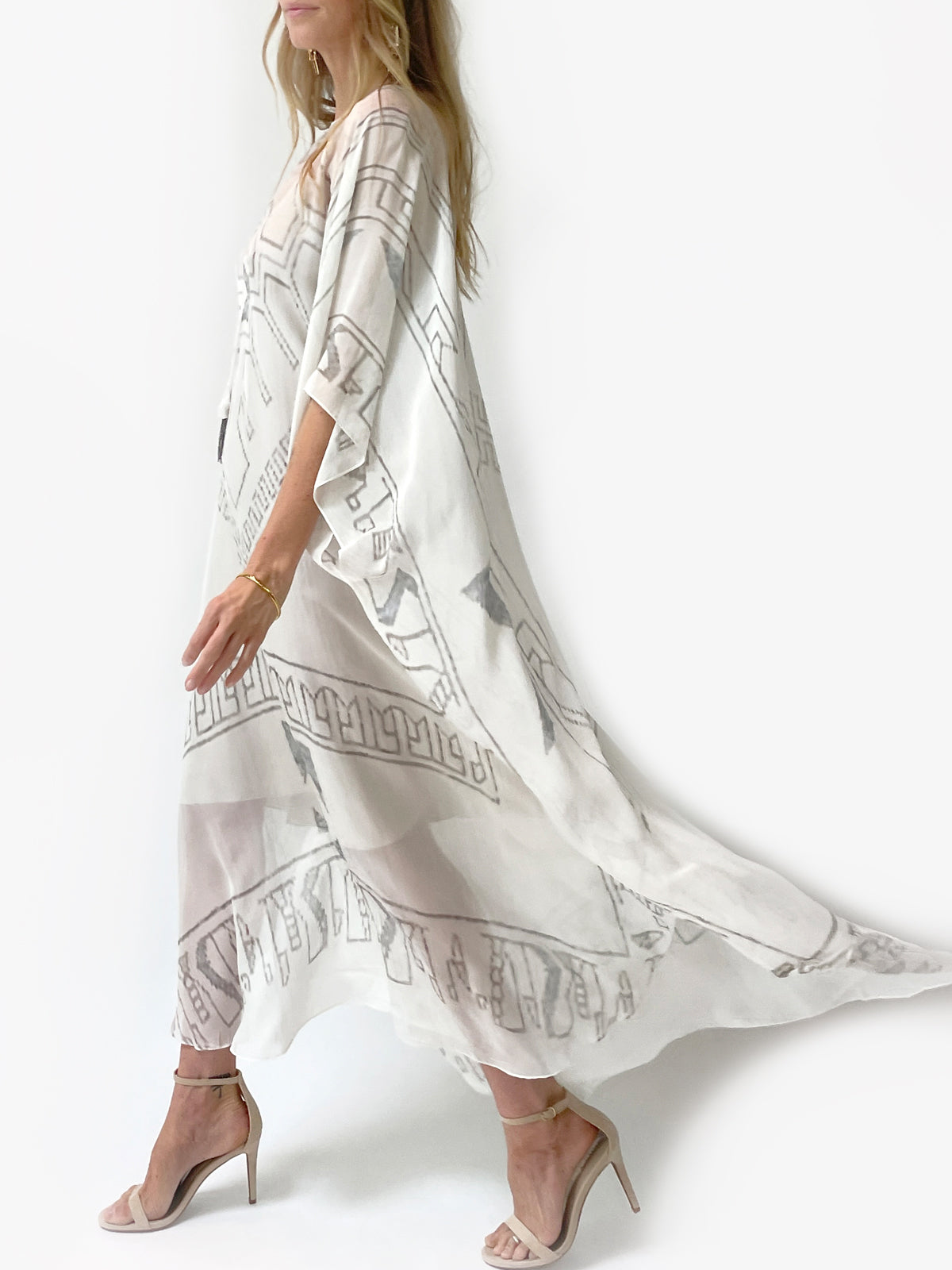 Marrakesh Silk Caftan | White