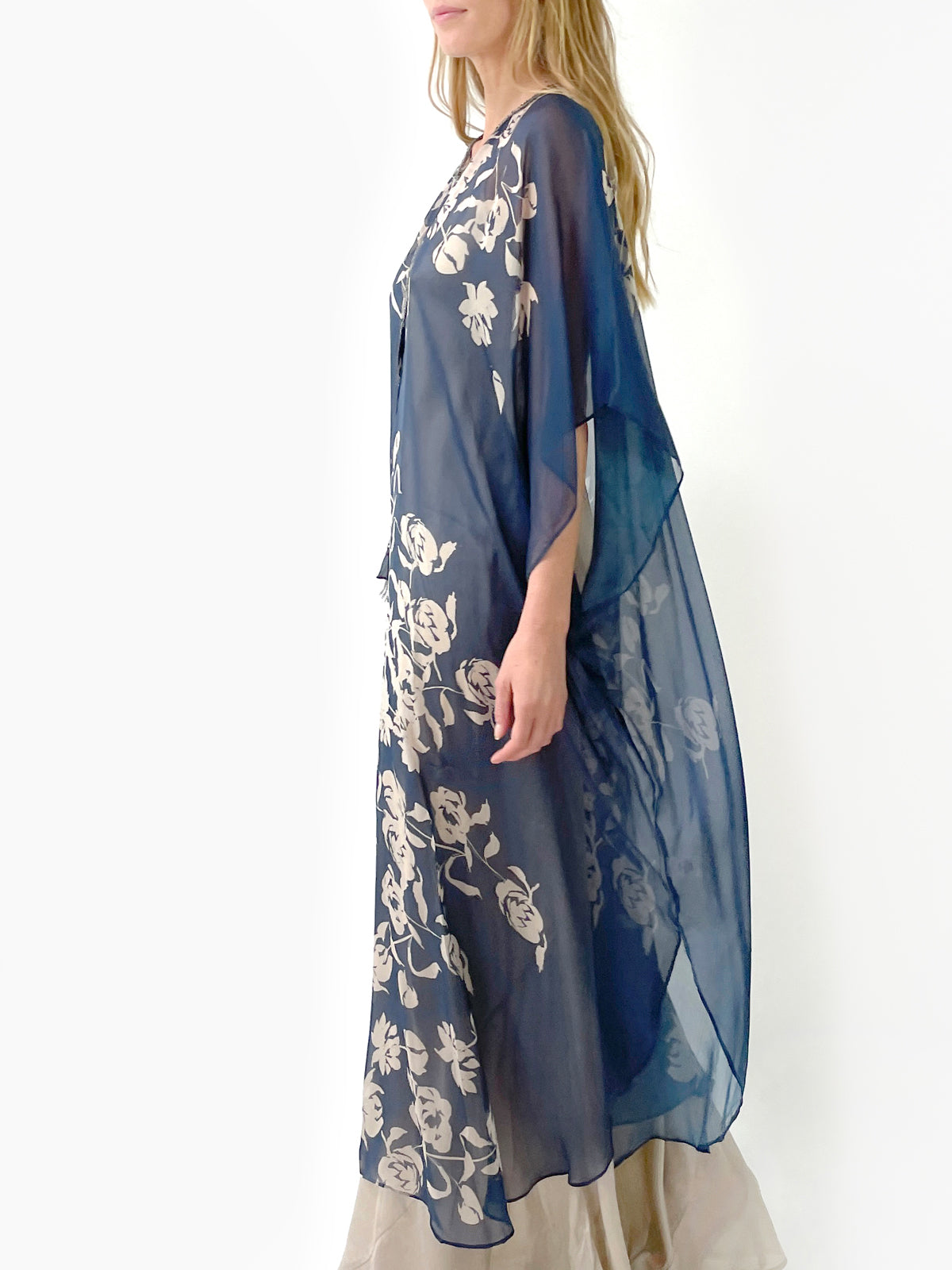 Scarlette Silk Chiffon Caftan | Blue