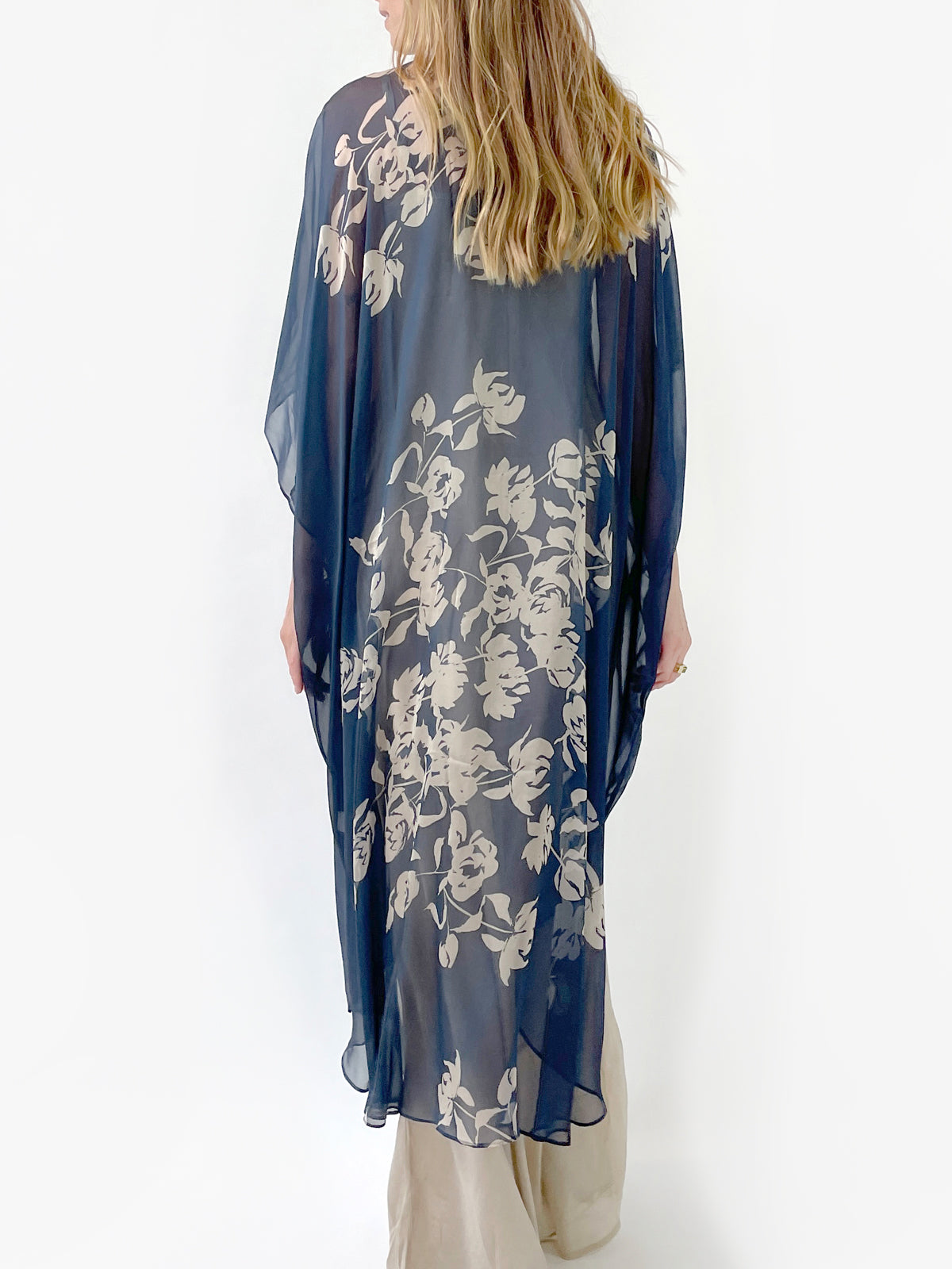 Scarlette Silk Chiffon Caftan | Blue