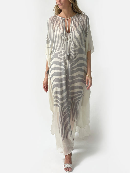 Hayden Silk Caftan | Grey