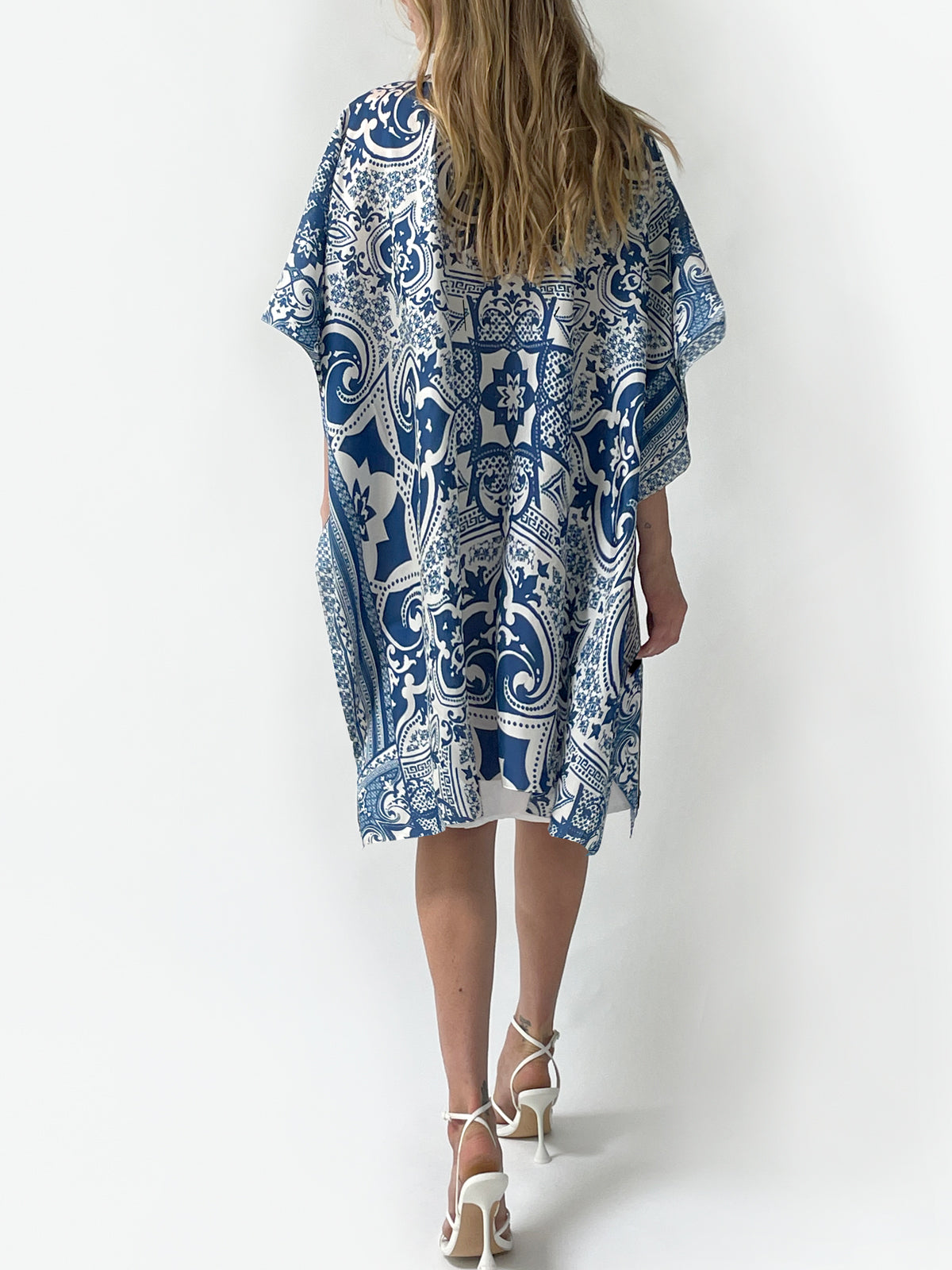 Mila Short Silk Caftan | Royal Blue